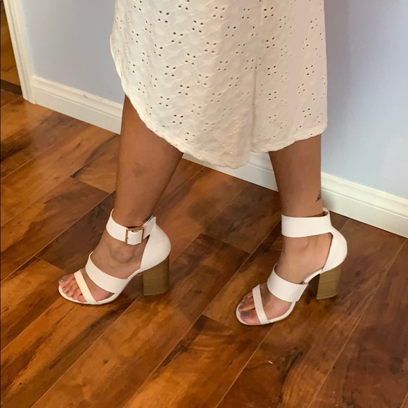 Revolve Clothing Shoes - Melissa white sandals with block heel